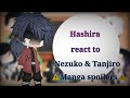 Hashiras react to____[Tanjiro&Nezuko]⚠️Manga spoilers⚠️+Bonus reaction!