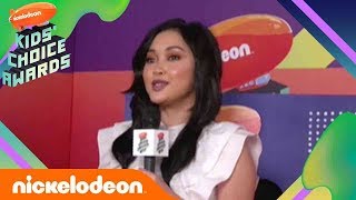 Lana condor star of "to all the boys i've loved before" stops by
orange carpet to talk about upcoming sequel and takes on blimp toss
challenge wi...