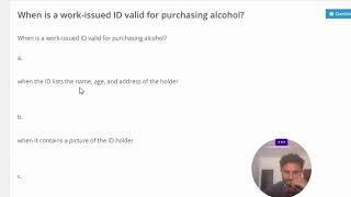 When is a work-issued ID valid for purchasing alcohol?