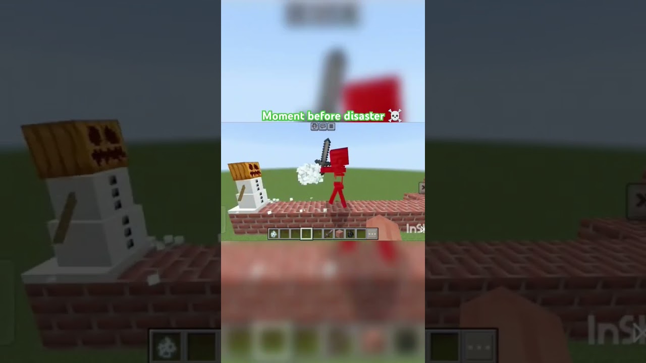 Moment before disaster in Minecraft 😱💀😈.100 snow golem vs 1 wither skeleton