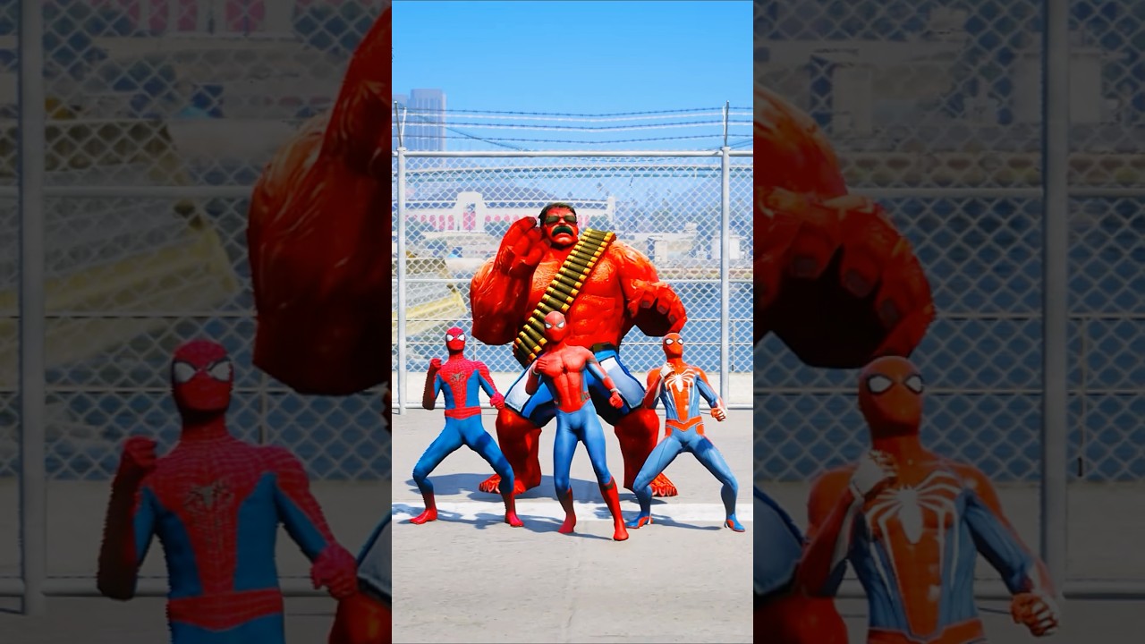 SPIDE-RMAN VS SPIDARMAN SUPERHEROES BATTLE #gta5 #shorts #spiderman #hulk