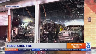 Crews extinguish overnight fire at Los Angeles County fire station