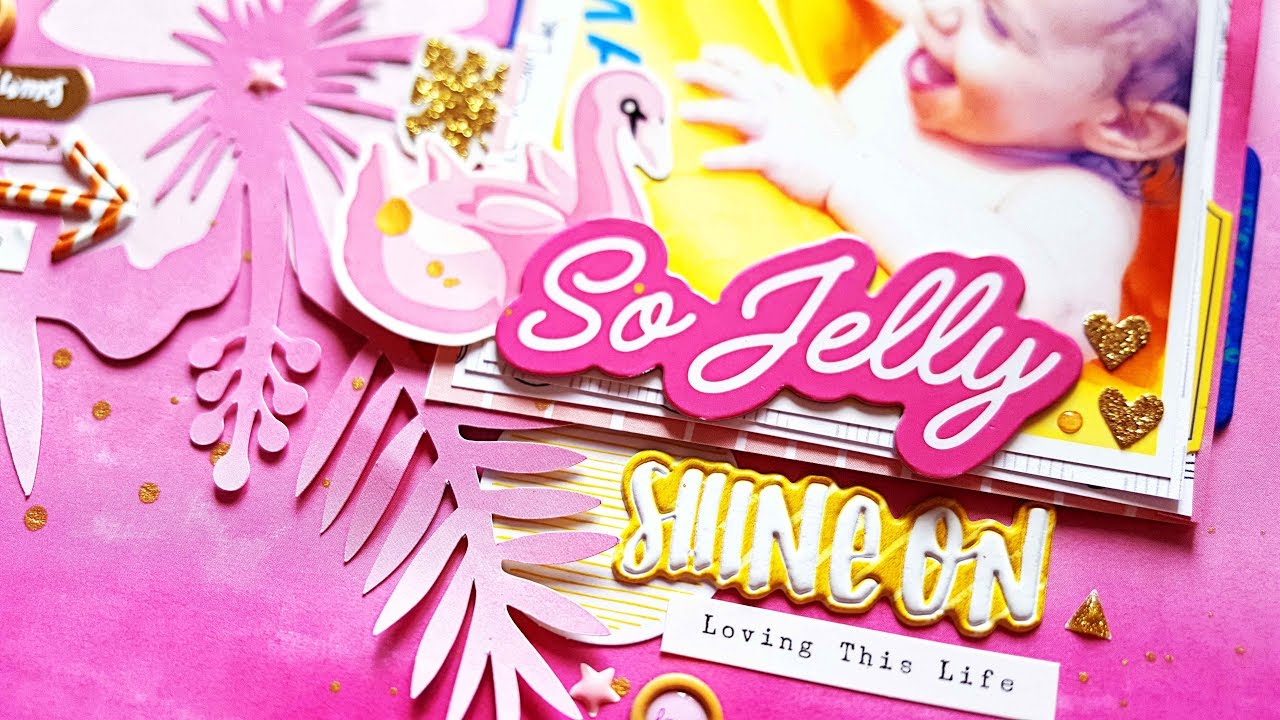 Scrapbooking Process- Hip Kit Club July 2017 Kits- Pink!!