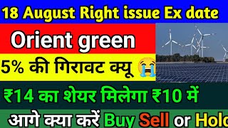 Orient green power latest news | green power share latest news | Orient green power right issue