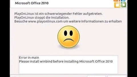 Please install winbind before installing microsoft office 2010