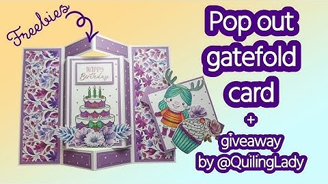 Pop out gatefold card using freebies & a shout-out to Monika @CraftingwithQuillingLady