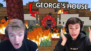 Tommy and Ranboo set George&#39;s house ON FIRE (Dream SMP)