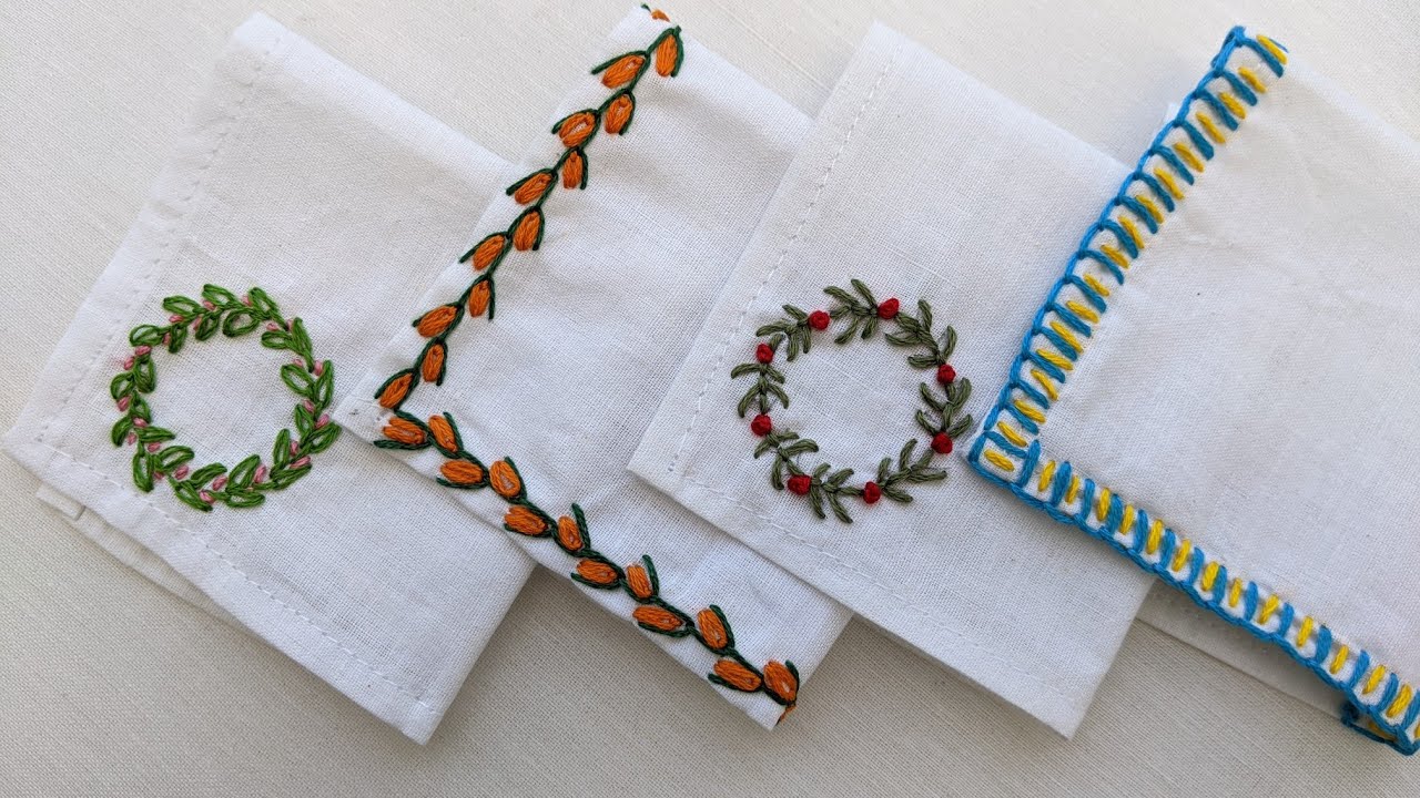 SIMPLE HANDKERCHIEF EMBROIDERY DESIGNS FOR BEGINNERS # ...