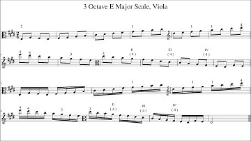 3 Octave E Major Scale, Viola