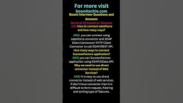 Boomi Interview Q&A 122 #boomi #mulesoft #workato #webmethods #tibco #microsoft #ibm #salesforce