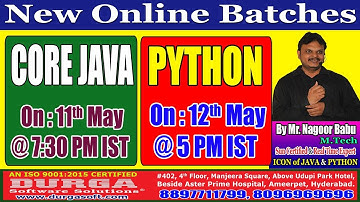 New Batches in OnlineTraining @ DURGASOFT