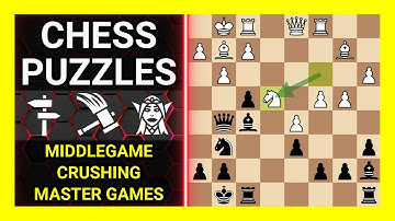 Chess Puzzles to Practice. Themes: Middlegame, Crushing, Master games. Learn Chess