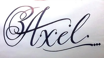 Axel Name Signature Calligraphy Status | How to Cursive write with cut Marker #axel @Axel