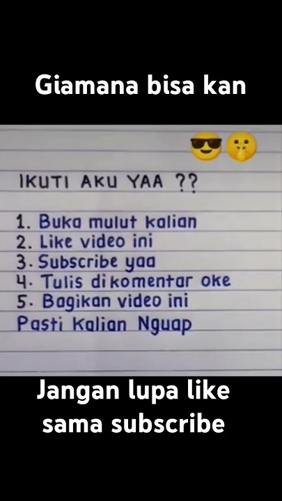 Jangan lupa like sama subscribe