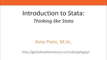 Introduction to Stata - Thinking like Stata