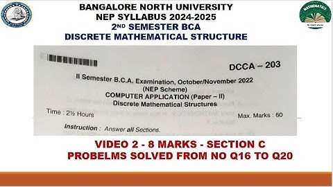 1st sem sep bca(bnu)| 2nd sem nep bca(bnu)| discrete mathematics| solved question paper| video 2|