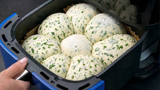 Air Fryer Butter Garlic Bread – I Make bread at Home Every Day! No oven, No knead! Easy bread recipe