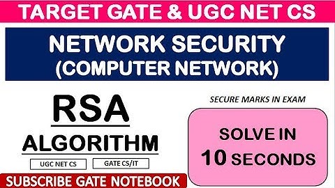 Solve RSA Algorithm in 10 Seconds (Network Security)  - GATE & UGC NET CS Exam(Contact @ 8368017658)