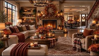 🍂 Fall Into Autumn 🍁 | 2.5 hours of Cozy Fireplace, Beautiful Fall Home & Peaceful Autumn Ambience