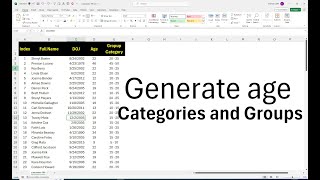 How To Create Generate Age Categories and Groups in Excel: Step-by-Step Guide