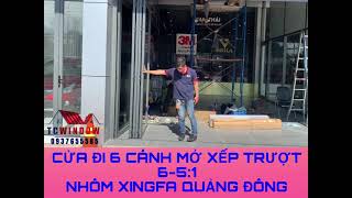 CỬA ĐI 6 CÁNH MỞ XẾP TRƯỢT 6-5:1 TCWINDOW.VN 0937655585
