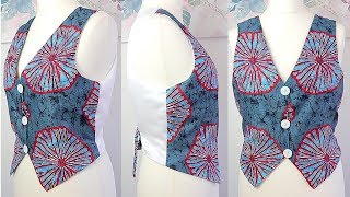 Easy sewing tutorial | How to Sew a Jacket | Vest | Waistcoat | Jacket cutting and stitching