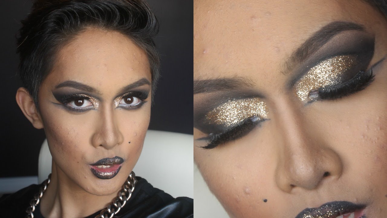 GOLD GLITTER GLAM New Years Eve Makeup Tutorial YouTube