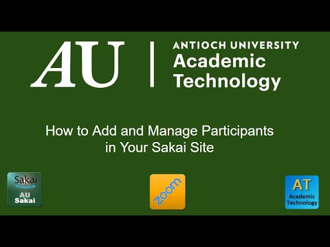 Adding and Managing Participants in Sakai