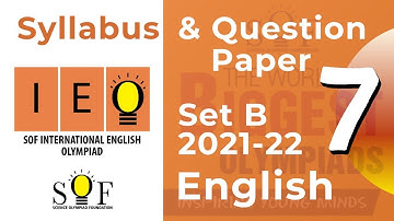 IEO Class 7 Question Paper 2021-22 Set B International English Olympiad