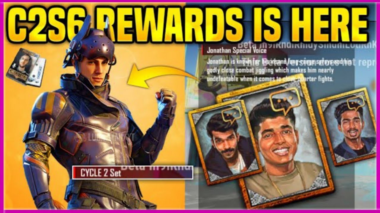 BGMI S2S6 REWARDS IS HERE 🔥||AND FINALLY JONATHAN GAMING SINX GAMING VOICE PACK IS HERE 🔥 IN BGMI