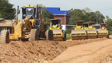 Building Foundation Roads: Best Completed Red Soil Mixing & Pushing Process By Road Making Machinery