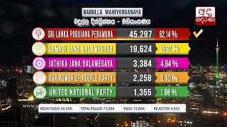 General Election 2020 Results - Badulla District - Mahiyanganaya