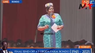 GLADYs WANGA POWERFUL SPEECH INFRONT OF WILLIAM RUTO IN RAILA ODINGA BURIAL!!