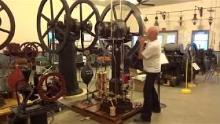 Starting the 1869 Otto Langen engine and the 1867 reproduction at kinzers, Pa 2017.