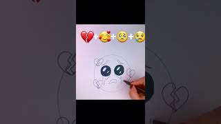 😢+🥺+🥰+💔=?#Emojichallenge #Shorts #Art #Satisfyingvideo