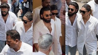 Couples Ranveer Singh With Wife Deepika Padukone Arrives To Their Cast Vote For Lok Shabana Election