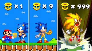 Super Mario Bros. But Golden Flower Upgrades Sonic to GOLD SONIC | Game Animation