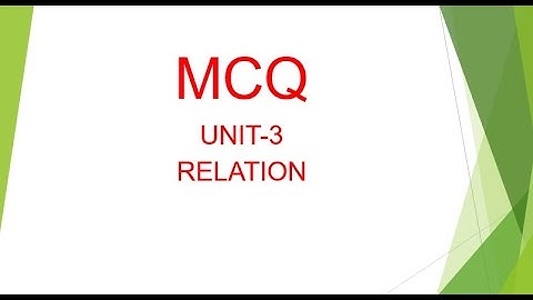 MCQ on Relation