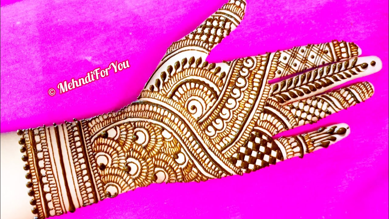 Most easy mehndi design pattern for beginners practice - YouTube