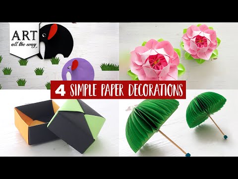4 Simple Paper Decorations | DIY Paper Crafts Idea | Paper Craft ...