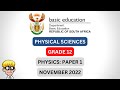 November 2022 Physical Science Paper 1