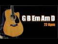 Slow Acoustic Guitar Backing Track in G - 72 Bpm