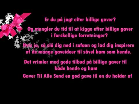 Video: Billige Gaver Til En Pige