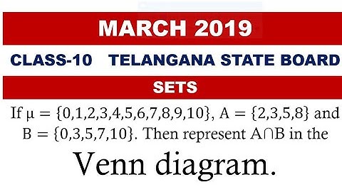If μ={0,1,2,3,4,5,6,7,8,9,10}, A={2,3,5,8} and B={0,3,5,7,10}.Then represent A∩B in the Venn diagram
