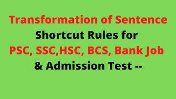 HSC   Transformation of sentences  Shortcut Rules   1