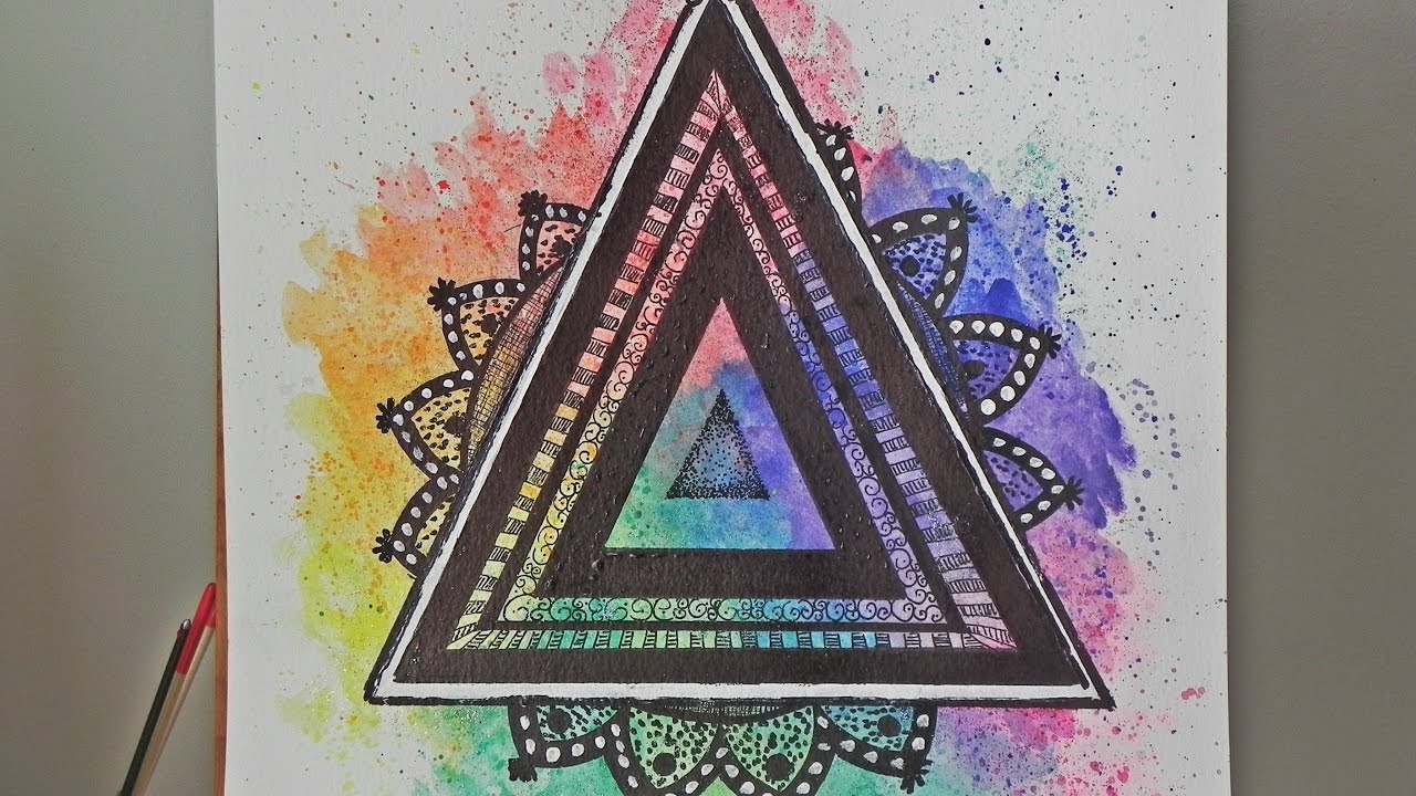 Triangular Mandalas Speed Painting & Drawing: TRIANGULAR MANDALA #2 - YouTube
