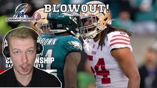 San Fransisco 49ers vs Philadelphia Eagles Championship Game Highlights | British Soccer Fan Reacts