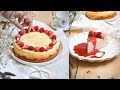 Gâteau fromage blanc coulis framboise