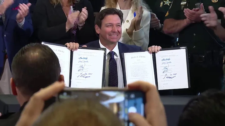 Gov. DeSantis signs anti-squatting bills during news conference in Sarasota