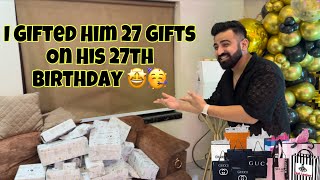Gifted Him 27 Gifts On His 27th Birthday 🤩 | SwatiMonga | RajatBornstar #birthday #surprise